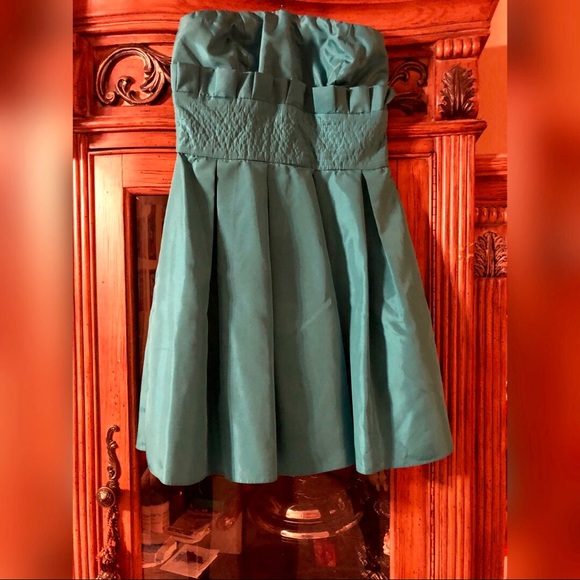 Turquoise cocktail dress - Picture 3 of 4